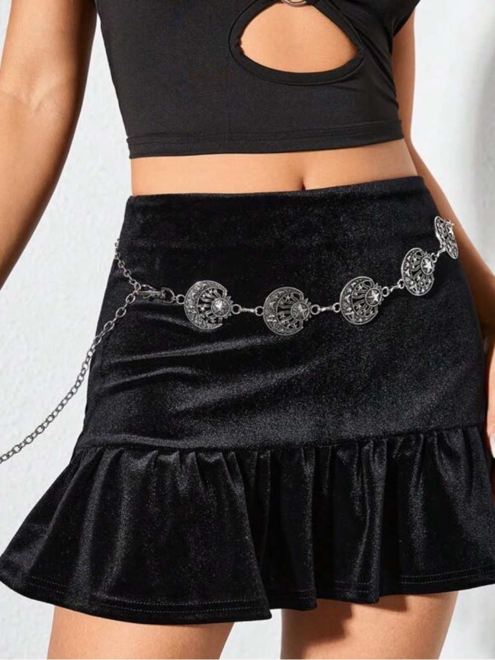 Silver Celestial Moon/Star Chain Belt NEW 🏷️